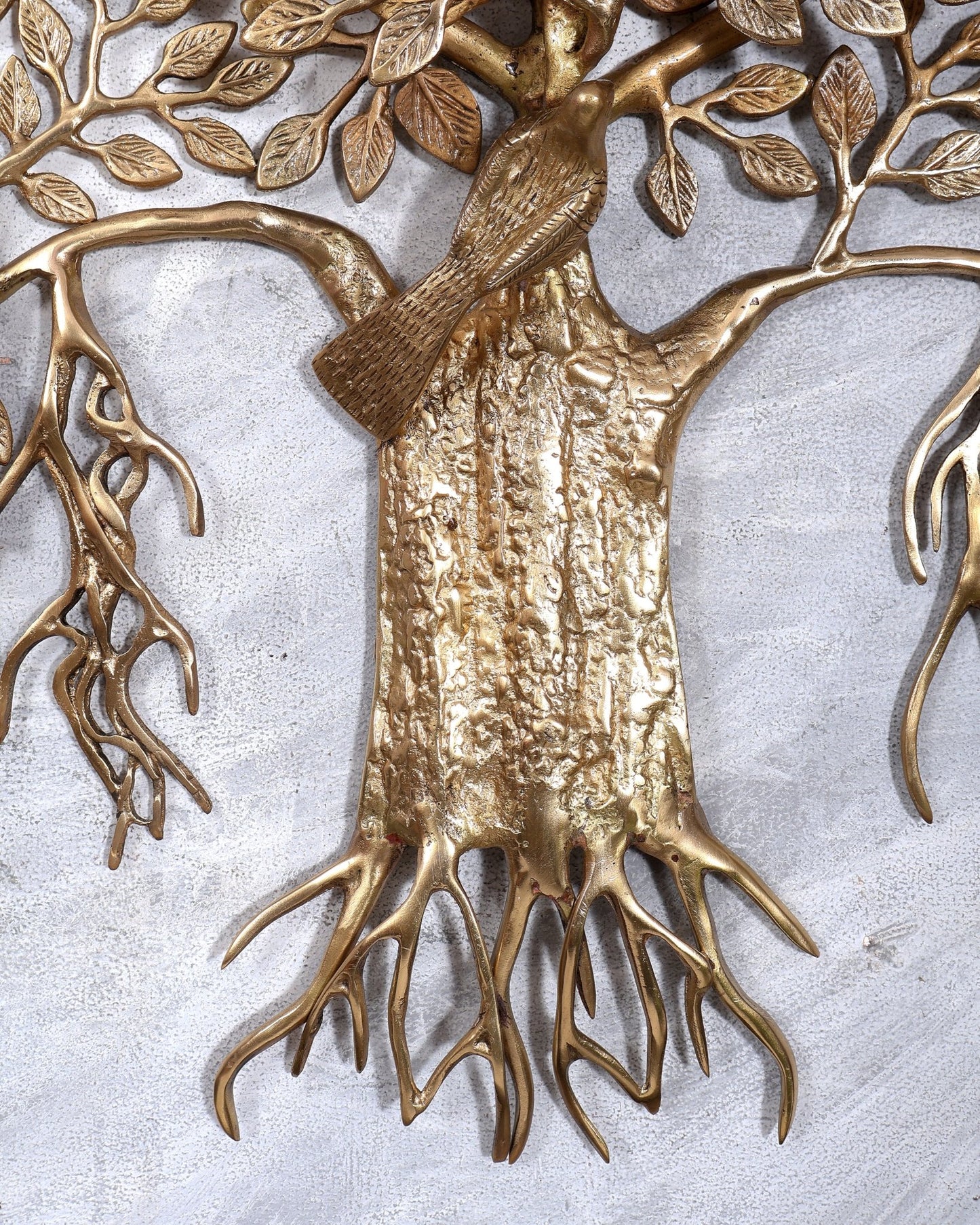 Premium Brass Large Kalpavriksha Tree Wall Hanging | Birds | Highly Detailed Auspicious Brass Wall Décor 23 inch - Budhshiv.com
