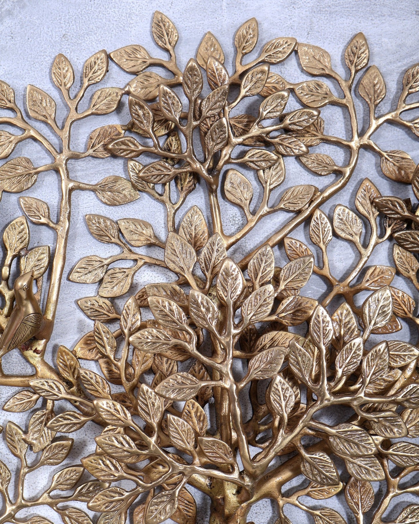 Premium Brass Large Kalpavriksha Tree Wall Hanging | Birds | Highly Detailed Auspicious Brass Wall Décor 23 inch - Budhshiv.com