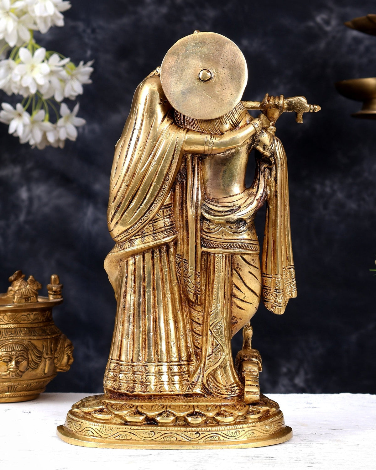 Premium Brass Radha Radha krishna together idol 12 inch - Budhshiv.com