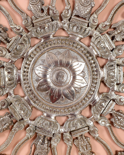 Premium Brass Round Dashavatar Wall Hanging – Handcrafted Lord Vishnu Wall Décor 20 inch - Budhshiv.com