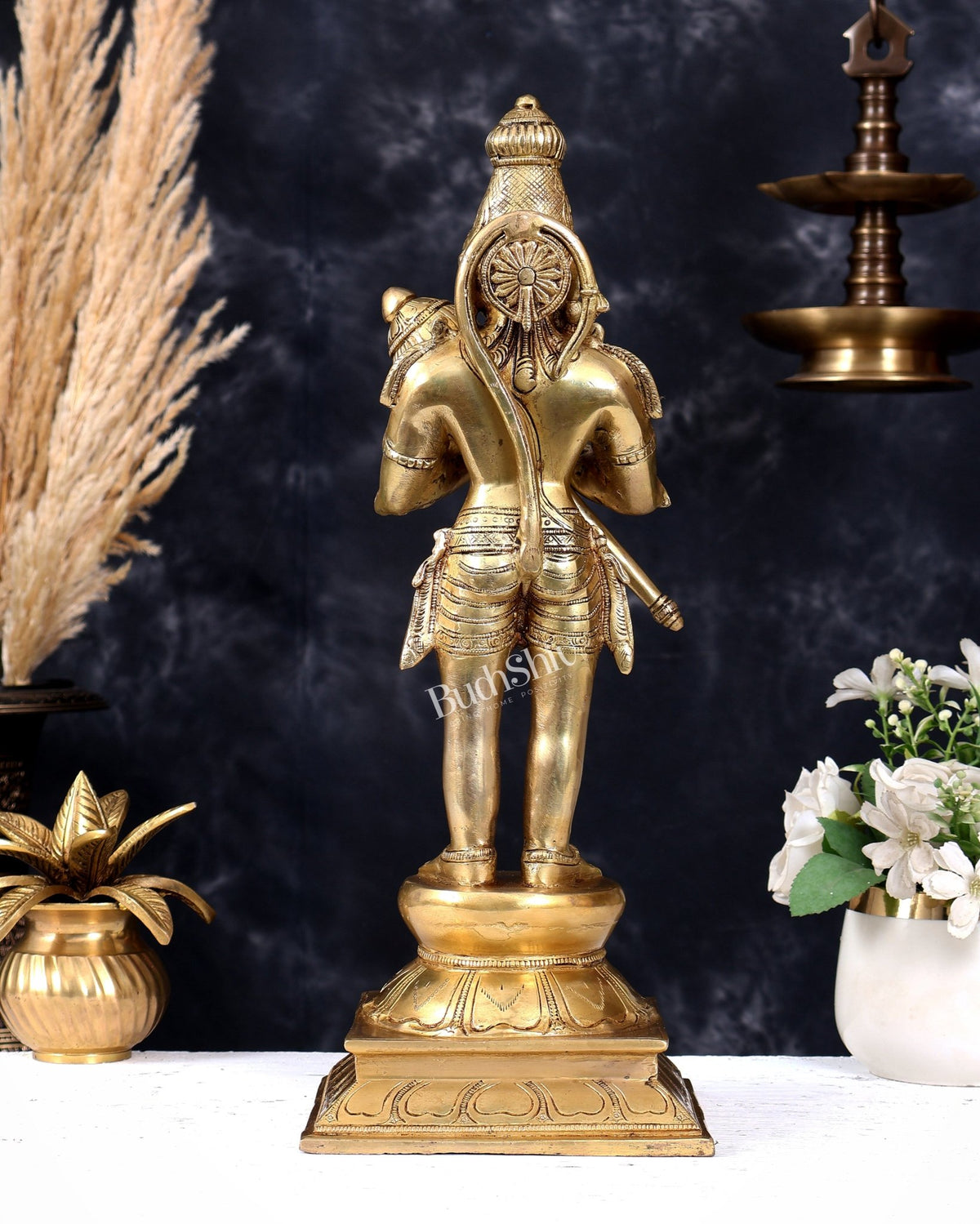 Premium Brass Standing Hanuman in Anjali Namaste Mudra 16 inch - Budhshiv.com