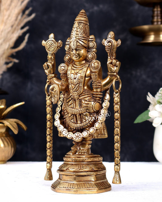 Premium Brass Tirupati Balaji Statue 9 inch - Budhshiv.com