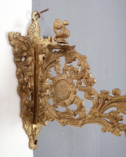 Premium Brass Wall Hanging Bracket for Lamps or Bells – Bird Design 9 inch - Budhshiv.com