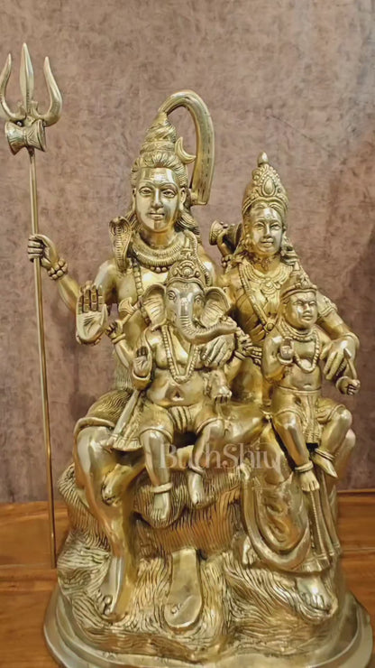 Pure Brass Shiva Parivar Statue - 28" large size