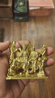 Pure Bronze Ramapatabhishekam Ram Darbar Idol | 2.75" (7 cm) Panchaloha Statue