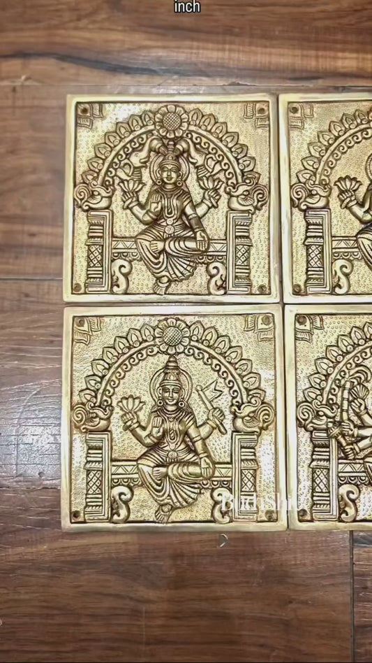 Pure Brass Ashtalakshmi Wall Hangings – Large Set 8.5"