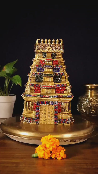 Pure Brass Meenakshi Temple Replica – 9.5 Inch