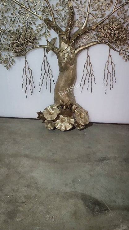Brass Large Kalpavriksha Tree of Life Wall Hanging — Highly Detailed 62 inch 5.2 feet