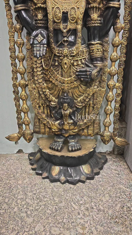 Pure Brass Tirupati Balaji with Goddess Lakshmi – Grand Sculpture 57 inch