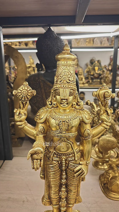 Brass Superfine Lord Tirupati Balaji Statue 18" Lord Venkateshwara