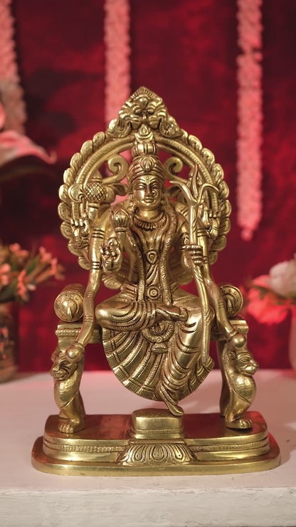 Brass Rajarajeshwari Lalita Tripura Sundari Statue 12 inch