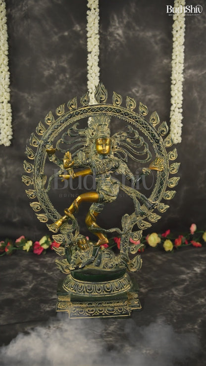 Pure Brass Nataraja Statue - Height 21.5" sand finish