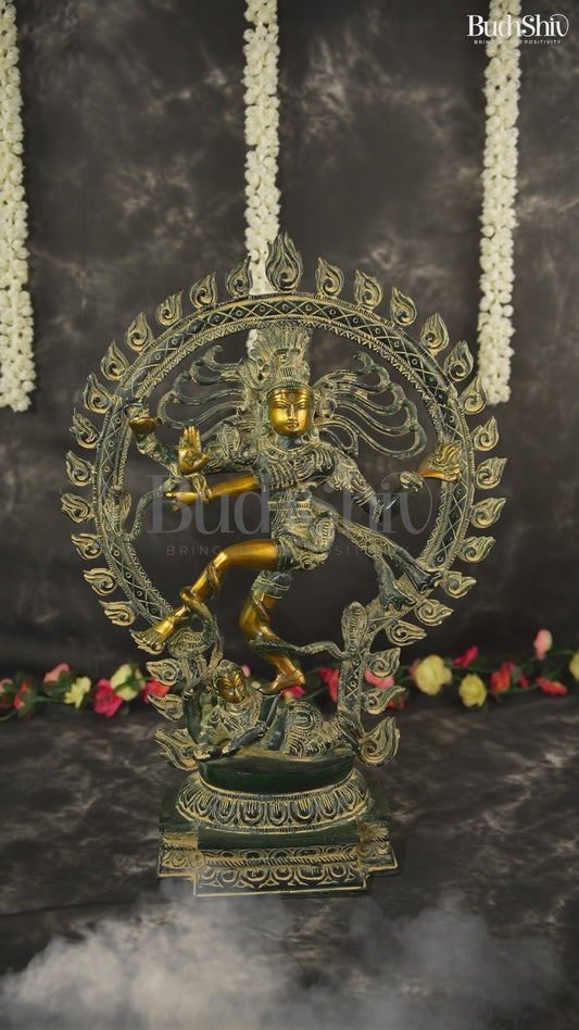 Pure Brass Nataraja Statue - Height 21.5" sand finish