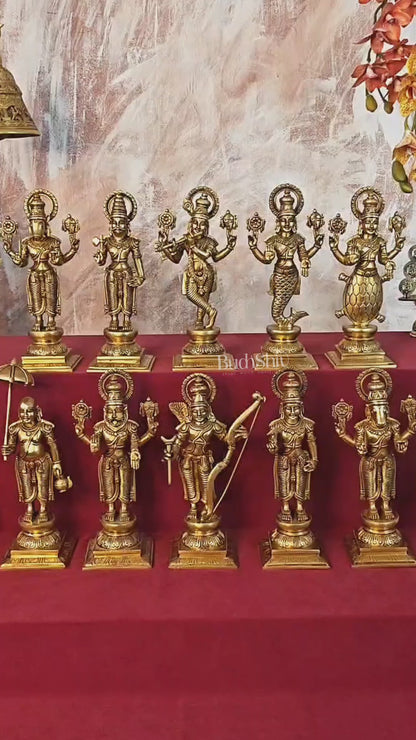 Brass Superfine Vishnu Dashavatar Set - 12 Inch Height