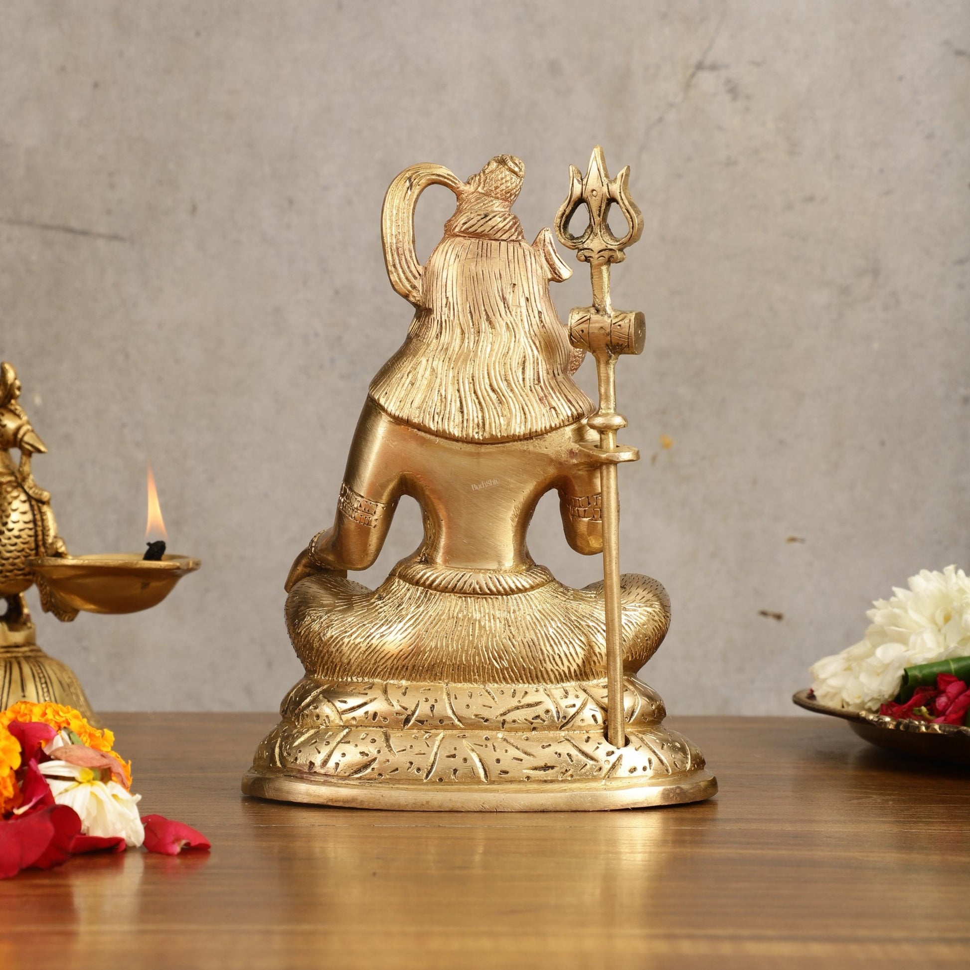 Pure Brass Aashirwaad Shiva Statue - 7.5 in Height - Budhshiv.com