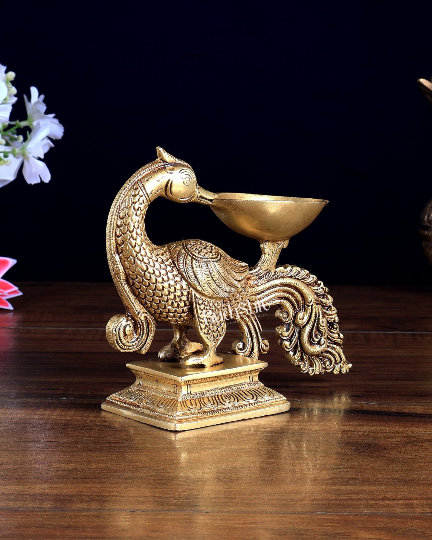 Pure Brass Annam Pakshi Diya – Traditional Old - Style Vilakku - Budhshiv.com