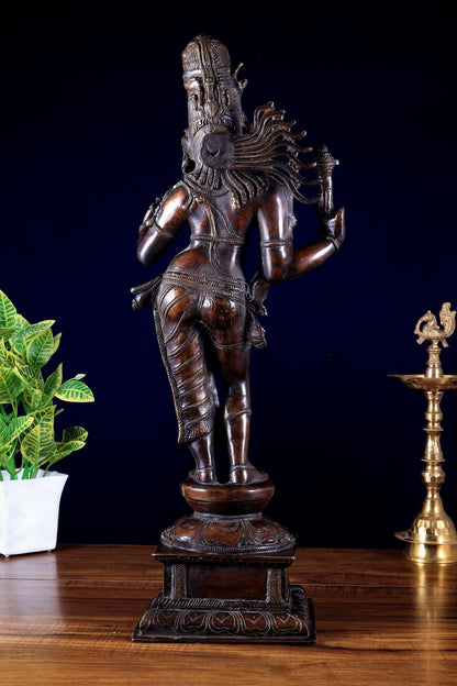 Pure Brass Ardhanarishwara Sculpture 21 " - Budhshiv.com