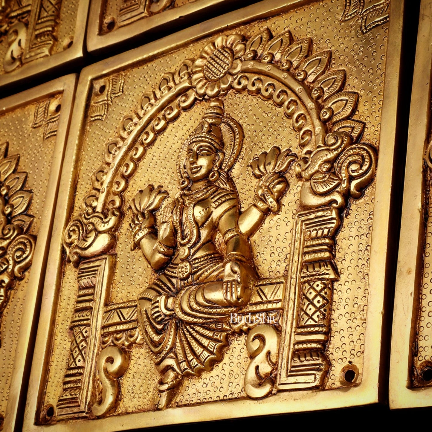 Pure Brass Ashtalakshmi Wall Hangings – Large Set 8.5" - Budhshiv.com