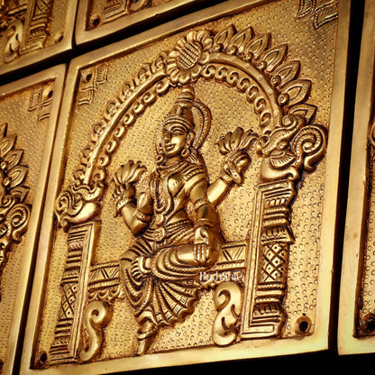 Pure Brass Ashtalakshmi Wall Hangings – Large Set 8.5" - Budhshiv.com