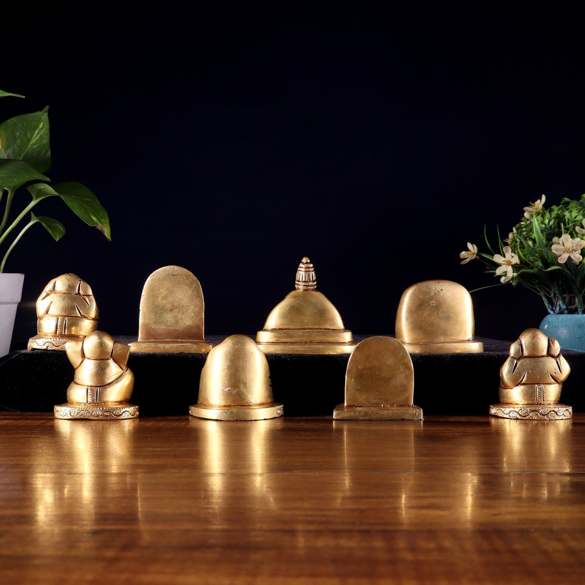 Pure Brass Ashtavinayaka Lord Ganesha eight Forms Idol Set – 2.5 Inch, - Budhshiv.com