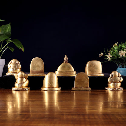 Pure Brass Ashtavinayaka Lord Ganesha eight Forms Idol Set – 2.5 Inch, - Budhshiv.com
