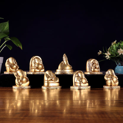 Pure Brass Ashtavinayaka Lord Ganesha eight Forms Idol Set – 2.5 Inch, - Budhshiv.com