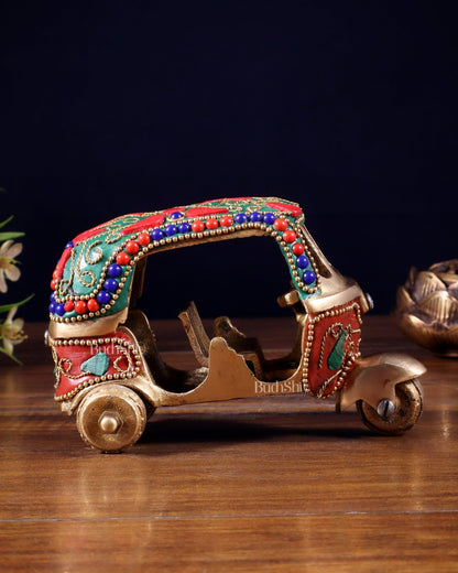 Pure Brass Auto Rickshaw Showpiece – Indian Souvenir Gift - Budhshiv.com