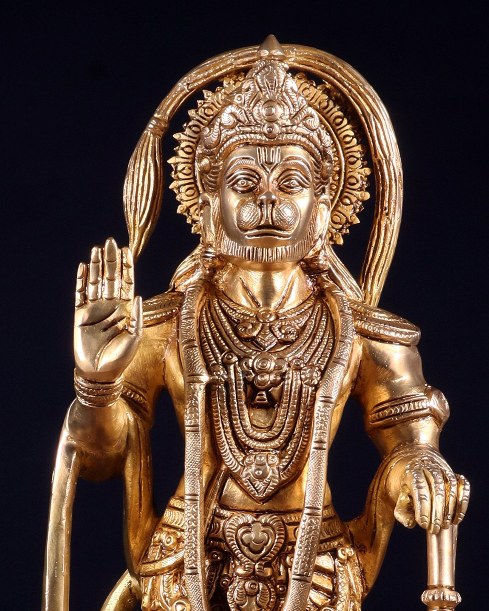 Pure Brass Bahubali Hanuman Standing Statue – 14 Inch - Budhshiv.com