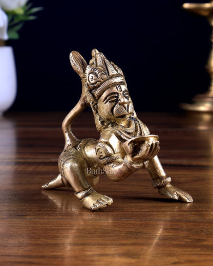 Pure Brass Bal Hanuman – Baby Hanuman Ji Idol 3 inch - Budhshiv.com