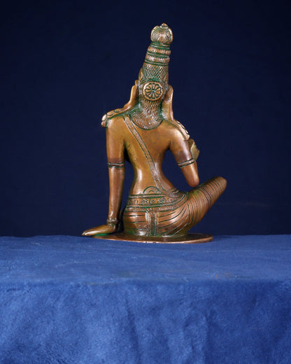 Pure Brass Bhoga Shakti Goddess Uma Parvati Sculpture – Chola Style (Without Base) 9.3" - Budhshiv.com