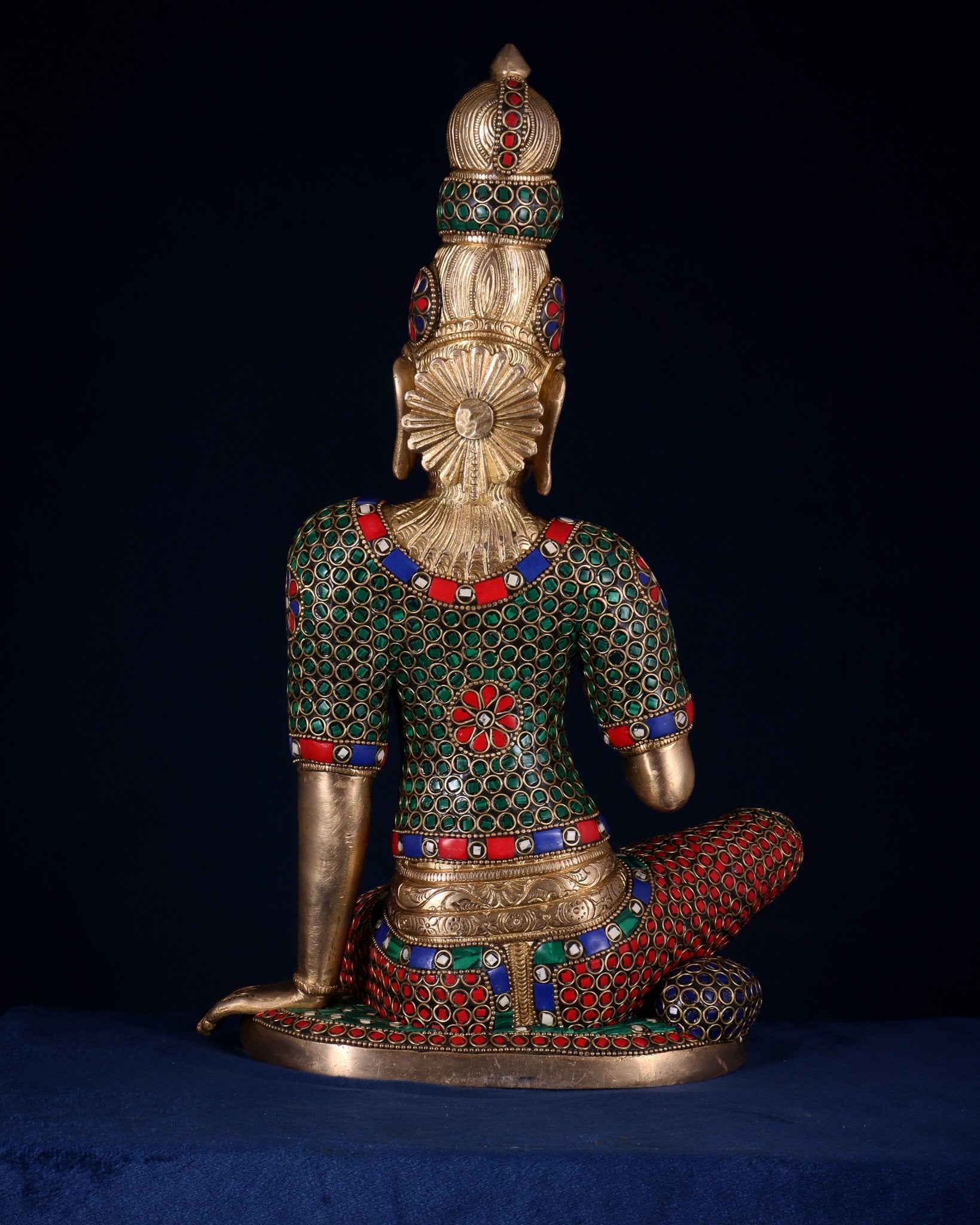 Pure Brass Bhoga Shakti Goddess Uma Parvati Sculpture – meenakari (Without Base) 18" - Budhshiv.com