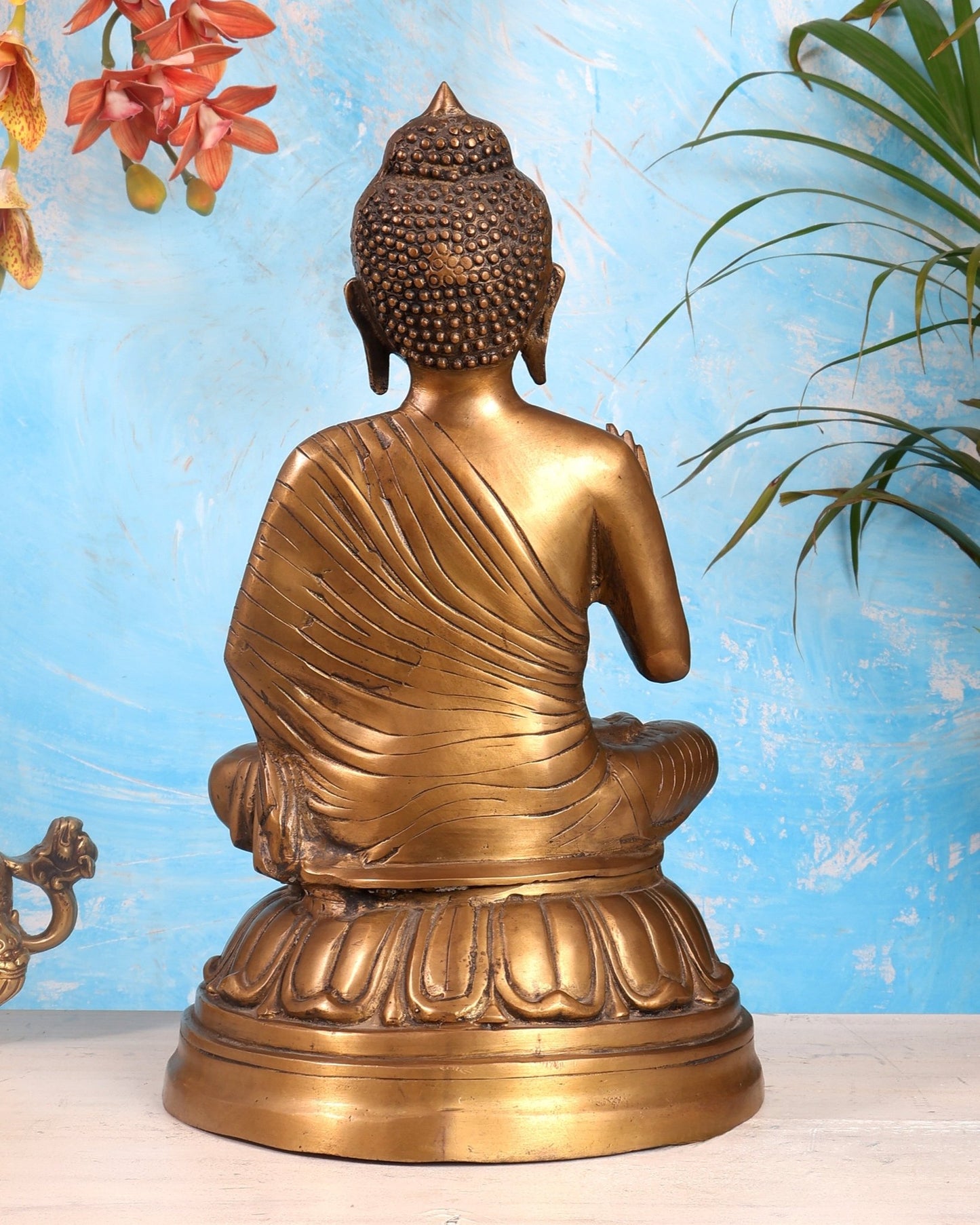 Pure Brass Blessing Buddha Statue - 16 Inch - Budhshiv.com