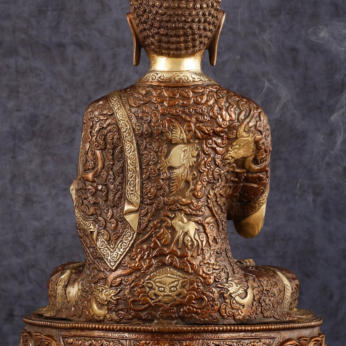 Pure Brass Blessing Buddha Statue - 17" | Dual Tone Beauty - Budhshiv.com
