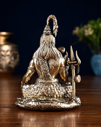 Pure Brass Blessing Lord Shiva Idol 4.5" - Budhshiv.com