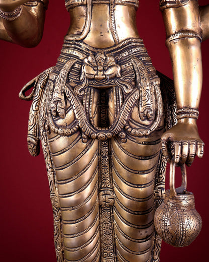 Pure Brass Brahma standing Large Statue 38.5" - Budhshiv.com