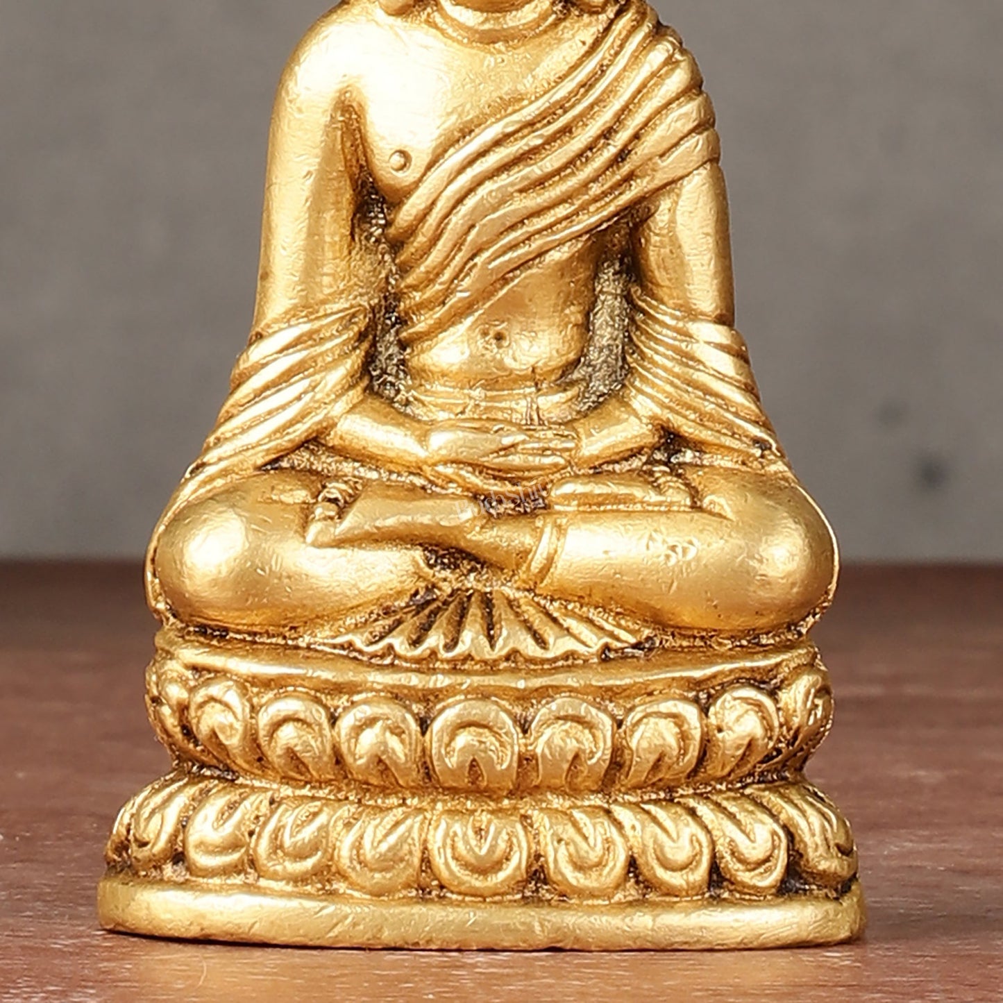 Pure Brass Buddha in Meditation Miniature Idol 4 inch - Budhshiv.com