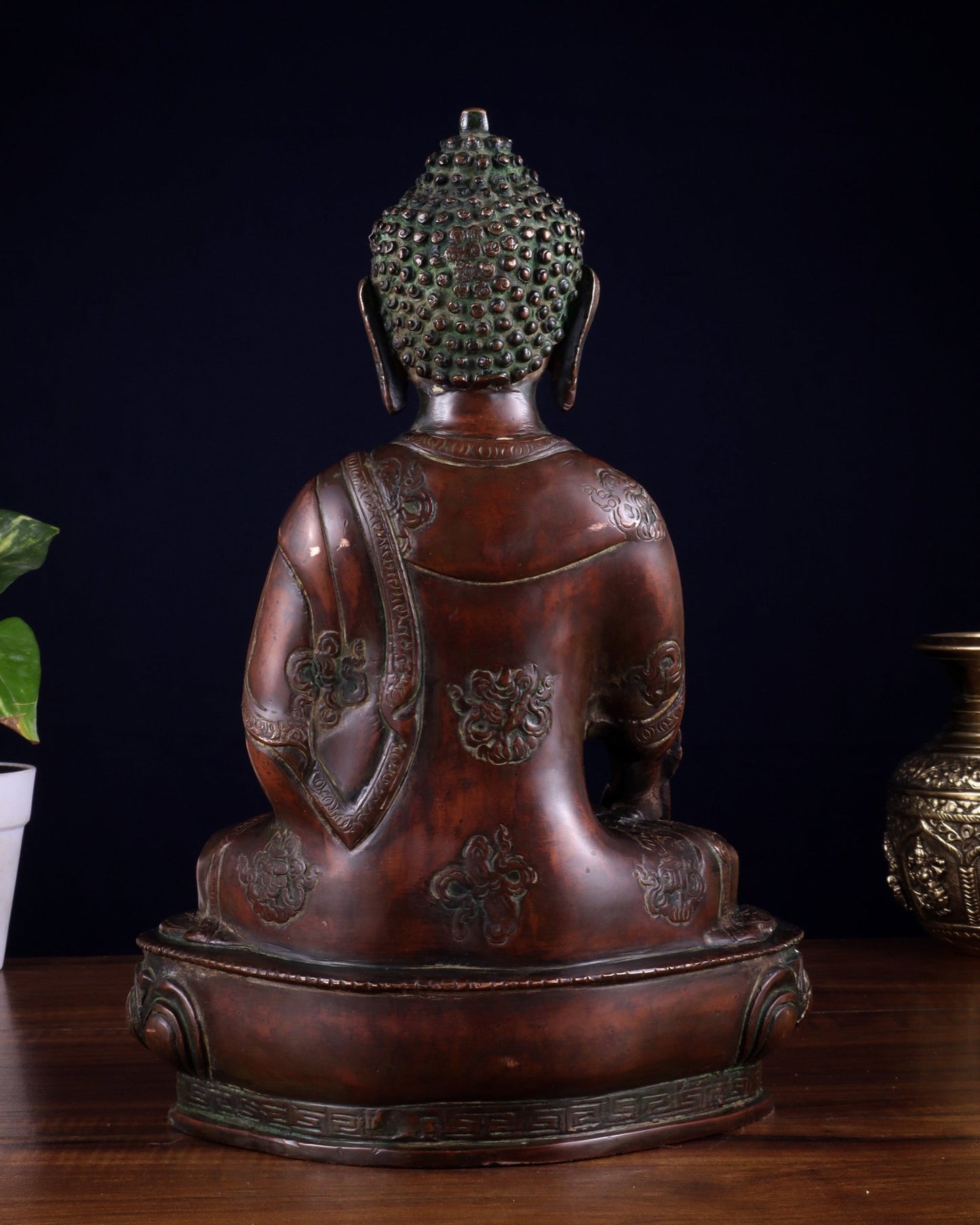 Pure Brass Buddha statue - 12" Height - Budhshiv.com