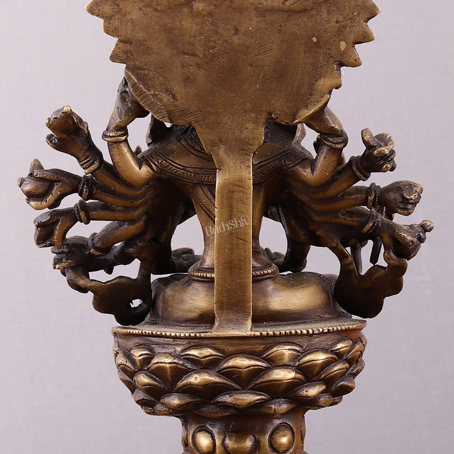 Pure Brass Buddhist Durga Mother of All Buddha's Statue – 11.5 - Budhshiv.com