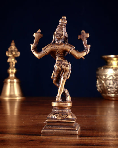 Pure Brass Charbhuja 6(Vishnu Roopam) Idol 6" Antique finish - Budhshiv.com
