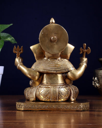 Pure Brass Dagduseth Ganapati Idol – 7 Inch - Budhshiv.com