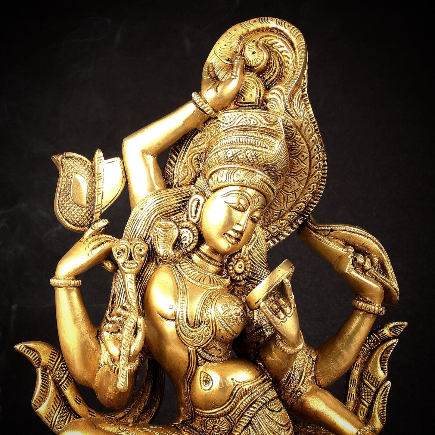 Pure Brass Dancing Ardhanarishwara Statue | Shiv Shakti as One | 16.5" - Budhshiv.com