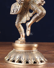 Pure Brass Dancing Saraswati Idol 11" - Budhshiv.com