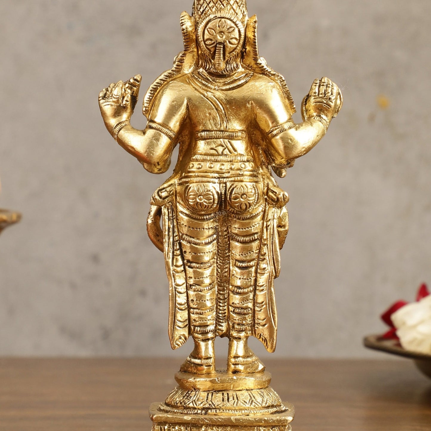 Pure Brass Dhanvantari God of Ancient Medicine Idol - 6.5 in Height - Budhshiv.com