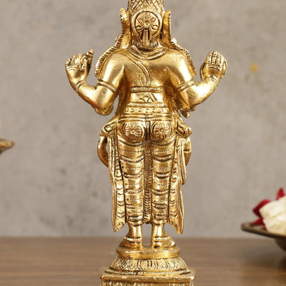Pure Brass Dhanvantari God of Ancient Medicine Idol - 6.5 in Height - Budhshiv.com