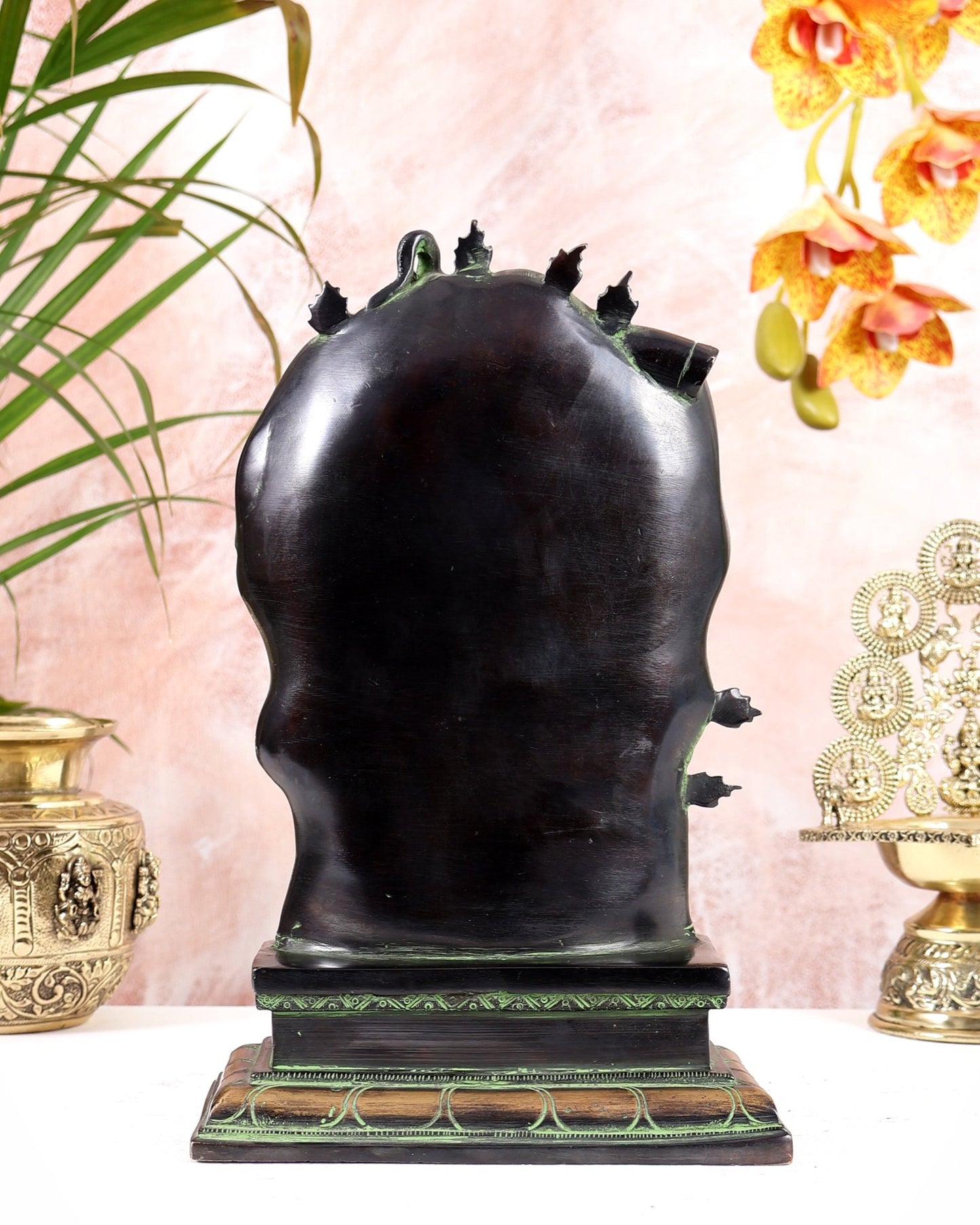 Pure Brass Gajasurasamhara Shiva Idol dancing shiva Black and Green Finish - Budhshiv.com