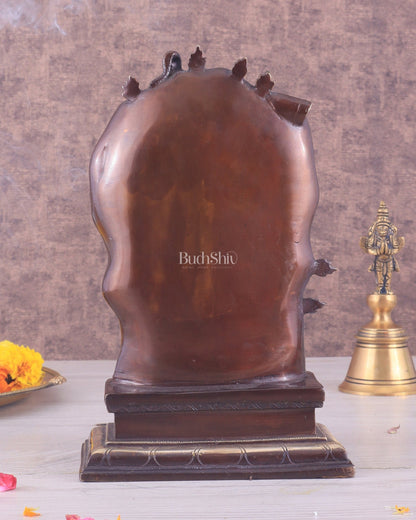 Pure Brass Gajasurasamhara Shiva Idol dancing shiva Chola gold tone - Budhshiv.com