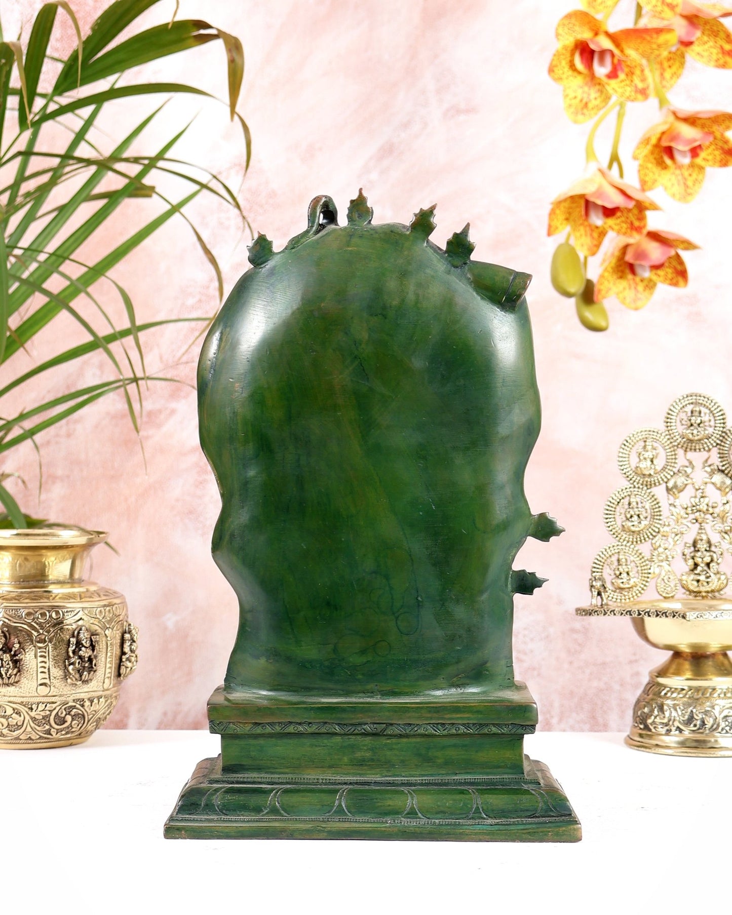 Pure Brass Gajasurasamhara Shiva Idol dancing shiva Green Finish - Budhshiv.com
