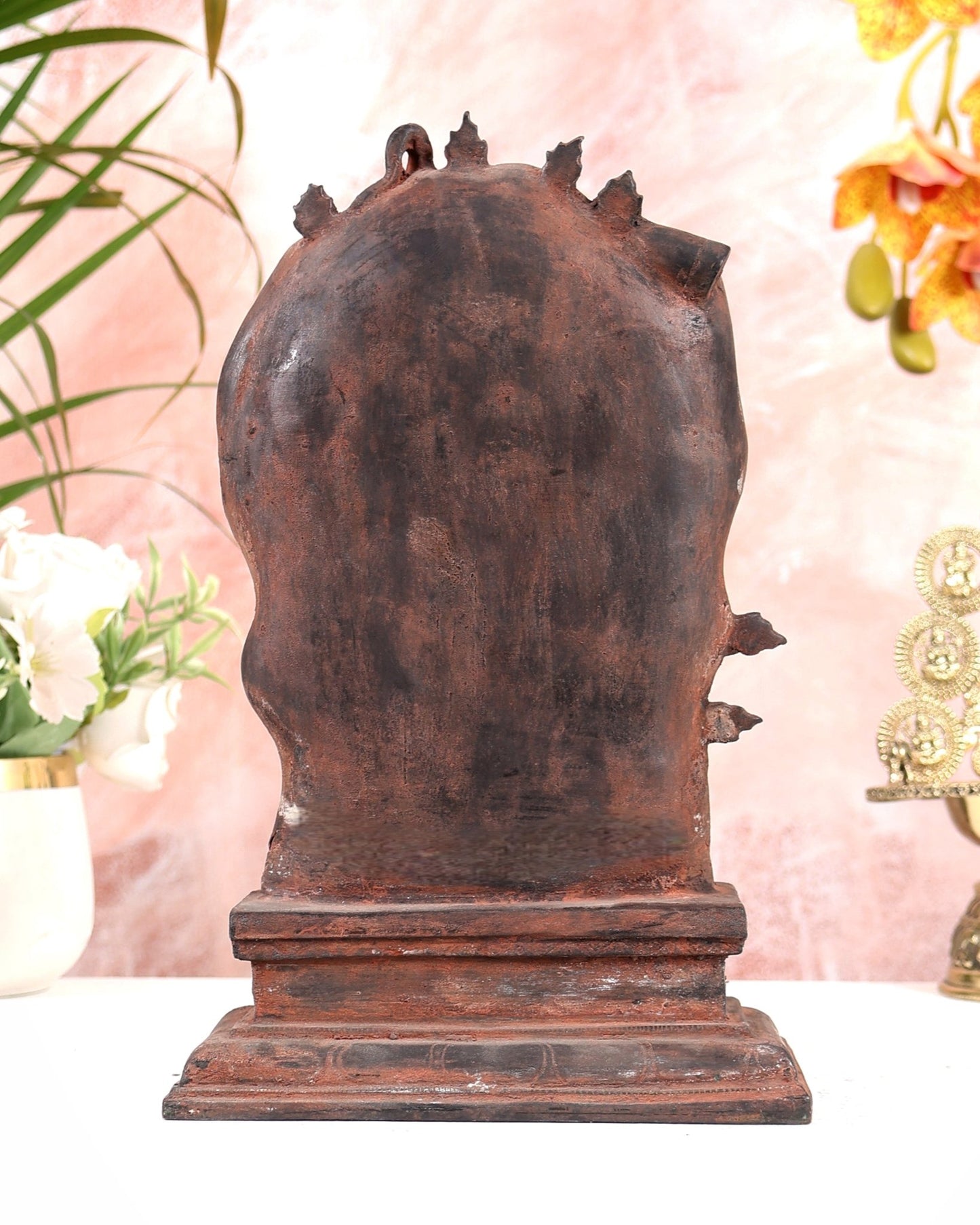 Pure Brass Gajasurasamhara Shiva Idol dancing shiva red mud patina - Budhshiv.com