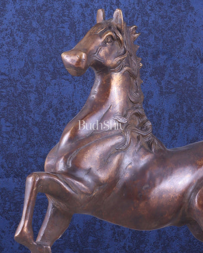 Pure Brass Galloping Horse Feng Shui Approved Statue - Budhshiv.com