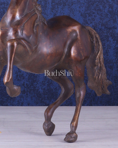 Pure Brass Galloping Horse Feng Shui Approved Statue - Budhshiv.com